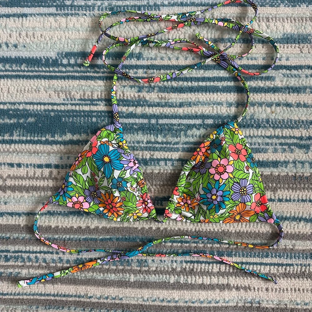 Wild Fable Colorful Floral Bikini Top